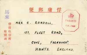 A VJ Day 75 story: Postcards home from a Farnborough prisoner of war in Taiwan